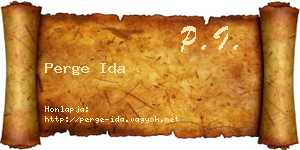 Perge Ida névjegykártya